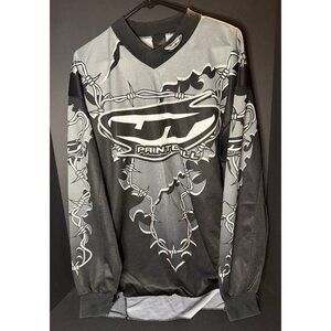 Vintage JT Racing Paintball Jersey Mens XL Black Barbed Wire AOP Shirt Jersey